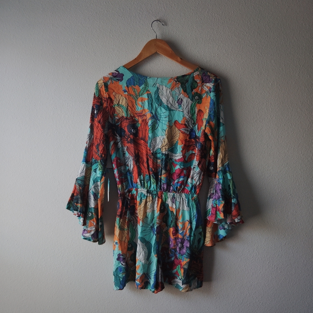 WET Swimsuit Coverup Floral Romper - Picture 2 of 6
